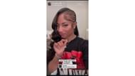 Jones' Instagram story feat her new hairstyle (Image via: @tia.ajones on IG)
